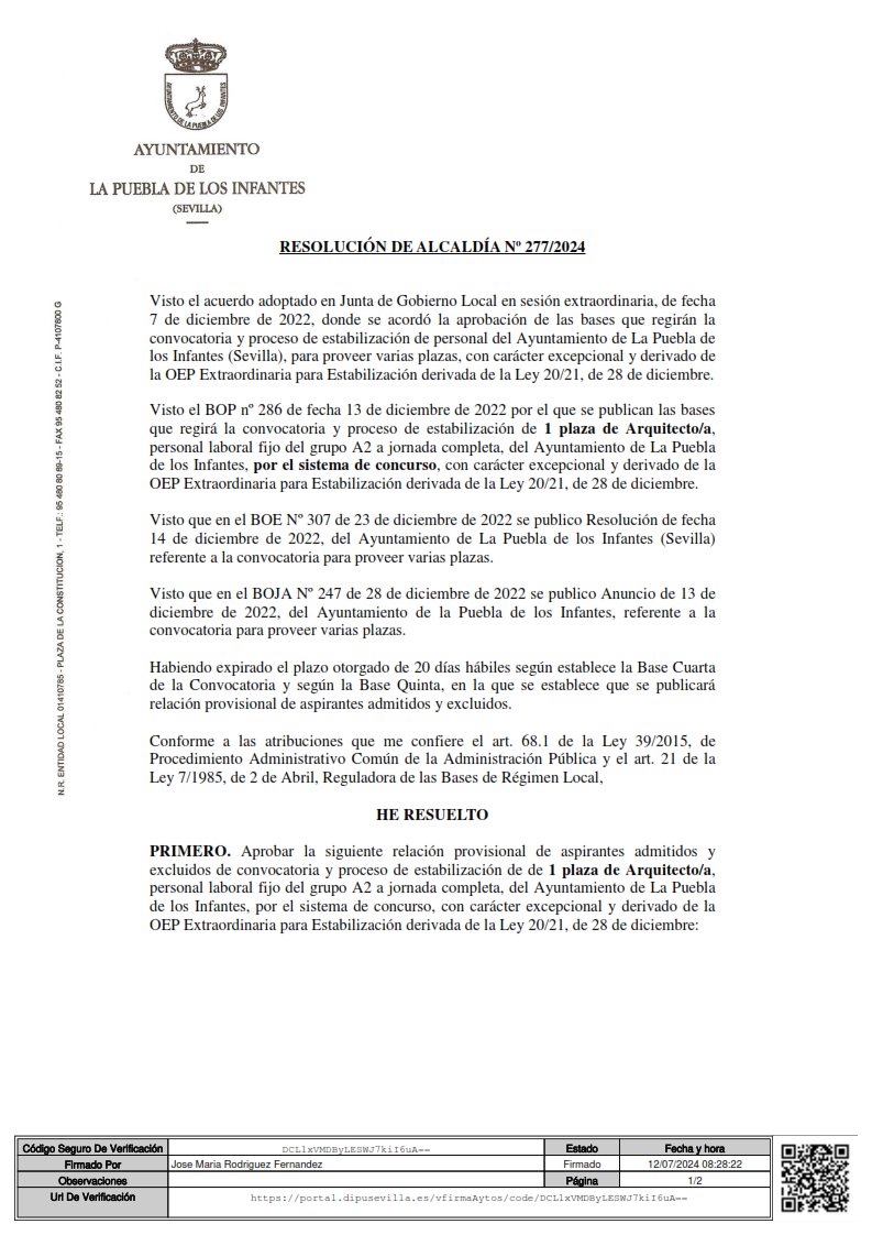 Resolución 277-2024 Lista provisional Admitidos Arquitecto F_001